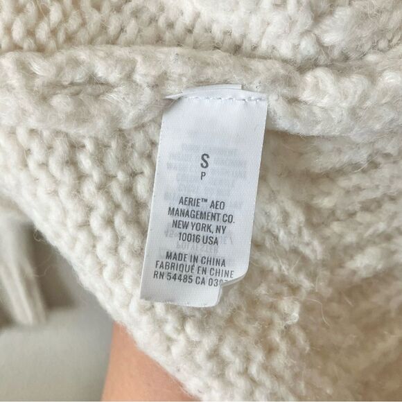 Aerie Casual Comfy Fair Isle Heather Frost Chunky Knit Round Neck Sweater S - Picture 8 of 8